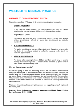 Changes to our Appointment System