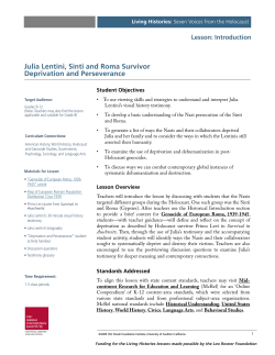 Julia Lentini Lesson Packet - USC Shoah Foundation