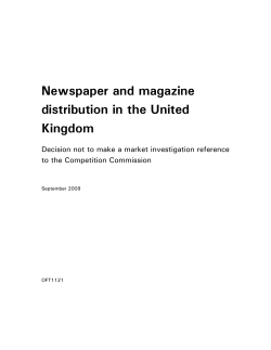 oft1121: Newspaper and magazine distribution in the United Kingdom