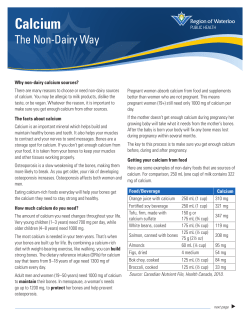 Calcium: The non-dairy way - Region of Waterloo Public Health