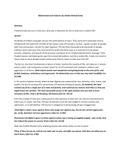 Muhammad and Violence by Shaikh Ahmad Kutty Question If