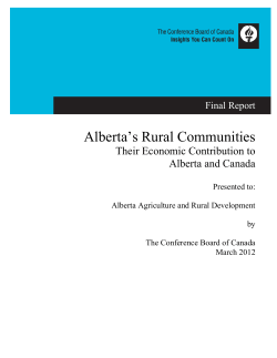 Alberta`s Rural Communities - Alberta Agriculture and Forestry