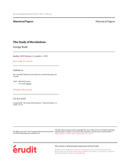 The Study of Revolutions