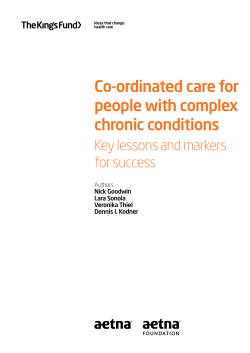 Co-ordinated care for people with complex chronic conditions: Key