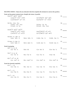 MULTIPLE CHOICE. Choose the one alternative that best completes