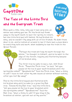 The Tale of the Little Bird and the Evergreen Trees