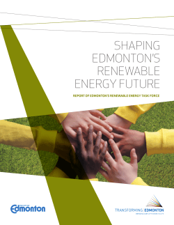 Shaping Edmonton`s Renewable Energy Future