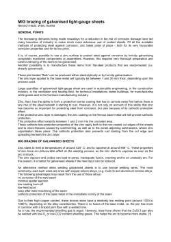 MIG brazing of galvanised light-gauge sheets