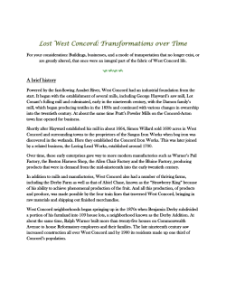 Lost West Concord: Transformations over Time