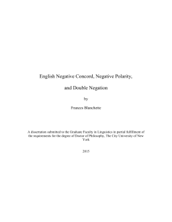 English Negative Concord, Negative Polarity, and Double Negation