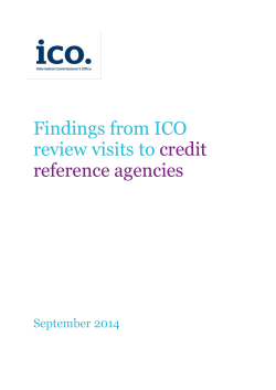 Findings from ICO review visits to credit reference agencies