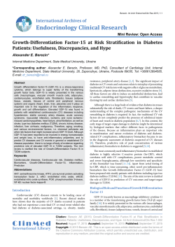 Growth-Differentiation Factor-15 at Risk Stratification in Diabetes