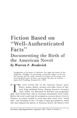 Fiction Based on "Well-Authenticated Facts"