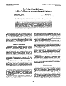 The Self and Social Conduct: Linking Self
