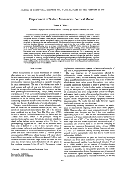 Displacement of Surface Monuments: Vertical Motion