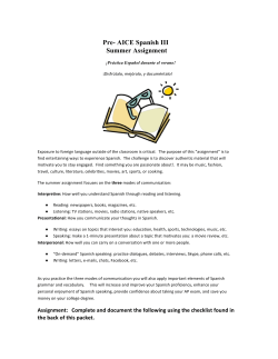 Pre- AICE Spanish III Summer Assignment