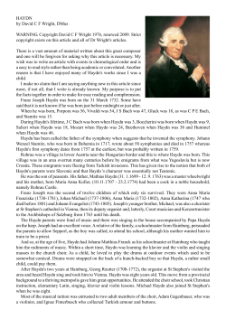 Franz Josef Haydn - David Wright : Music