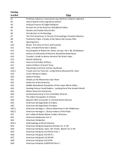 Catalog number - Museum of Native American History