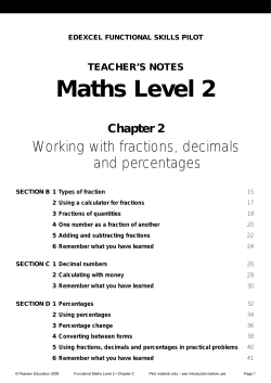 Maths Level 2: Chapter 2 (Working with fractions, decimals