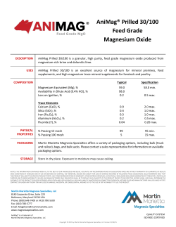 AniMag&reg; Prilled 30/100 - Martin Marietta Magnesia Specialties