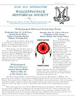 June - Wallenpaupack Historical Society