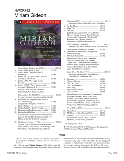 Miriam Gideon - New World Records