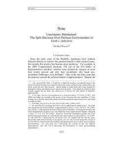 The Split Decision Over Partisan Gerrymanders in Vieth v. Jubelirer