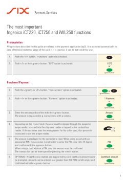 The most important Ingenico iCT220, iCT250 and iWL250 functions