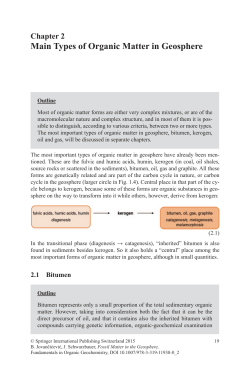 Main Types of Organic Matter in Geosphere