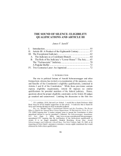 Eligibility Qualifications And Article III