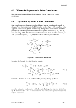 4.2 Differential Equations in Polar Coordinates