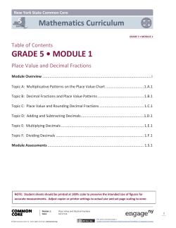 GRADE 5 &bull; MODULE 1