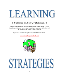 Learning Strategies Manual