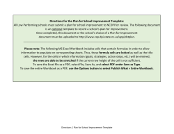 Directions for the Plan for School Improvement Template: All Low
