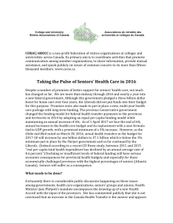 Taking the Pulse of Seniors` Health Care in 2016 - MURA-ARUM