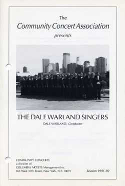 The Dale Warland Singers, 1991, 165 West 57th