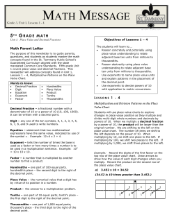 math message - St. Tammany Parish School Board