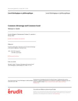 Common Advantage and Common Good