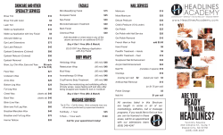 service menu - Headlines Academy, Inc.