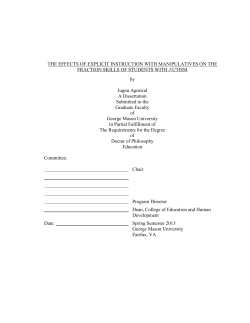 The Effects of Explicit Instruction with Manipulatives on the Fraction