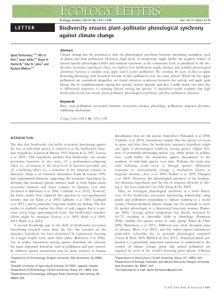 Biodiversity ensures plant&ndash;pollinator phenological synchrony