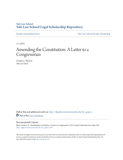 Amending the Constitution: A Letter to a Congressman