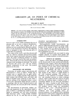 ABRASION pH, AN INDEX OF CHEMICAL WEATHERING