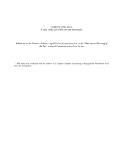 Gender in crime news: A case study test of the chivalry hypothesis