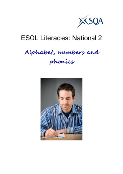 ESOL Literacies: Alphabet, numbers and phonics
