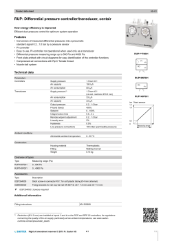 Data sheets - Sauter Controls
