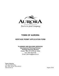 town of aurora heritage permit application form
