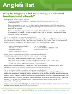 Why is Angie`s List requiring a criminal background check?
