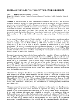 Pretransitional Population Control and Equilibrium