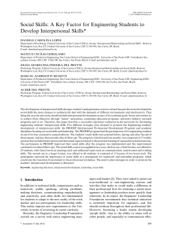 Social Skills: A Key Factor for Engineering - (RIHS)
